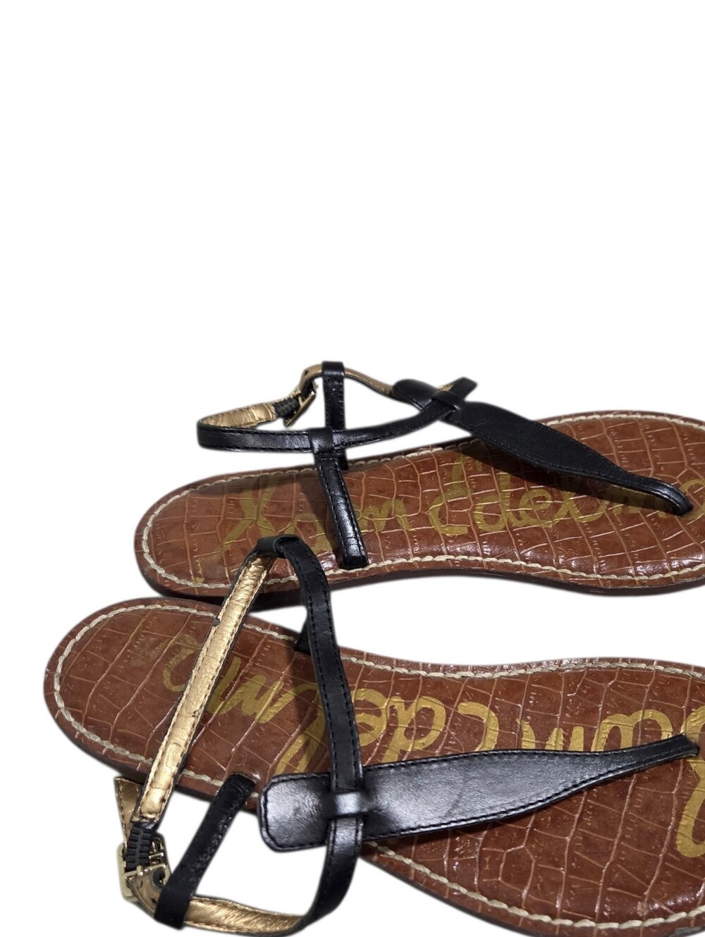 Sam Edelman Black Gigi Leather T-Strap Slingback Sandal - Picture 8 of 11